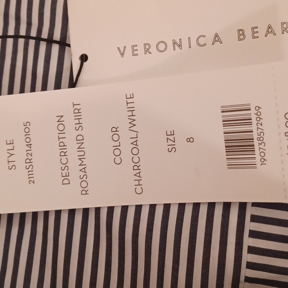 Veronica Beard Rosamund Striped Shirt Size 8 NWT - Picture 9 of 11